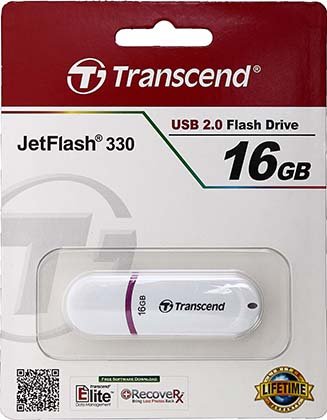 Флэш-накопитель Transcend JetFlash 330, 16Gb, корпус белый