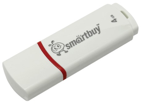 Флэш-накопитель SmartBuy Crown (2.0) 4 Gb, корпус белый