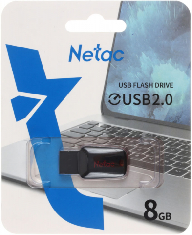 Флеш-накопитель Netac U197 (2.0), 8 Gb, корпус черный