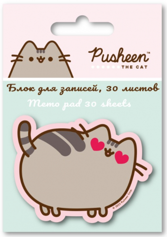 Блок бумаги для заметок фигурный Pusheen, 45*60 мм, 30 л.