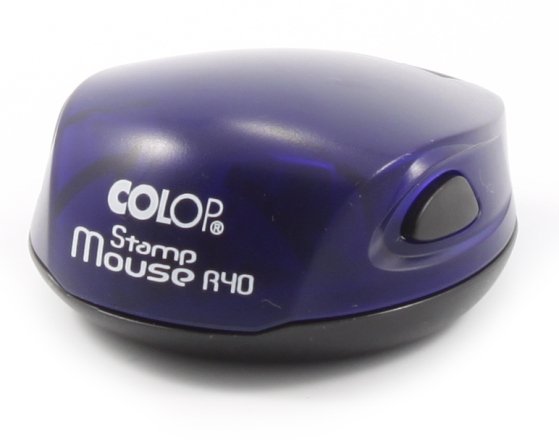 Полуавтоматическая оснастка Colop Stamp Mouse R40 для клише печати ø40 мм, корпус цвета индиго