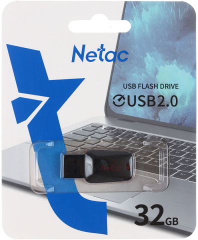 Флеш-накопитель Netac U197 (2.0) 32 Gb, корпус черный