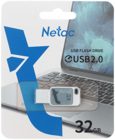 Флеш-накопитель Netac UA31 (2.0), 32 Gb, корпус белый