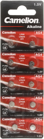 Батарейки щелочные дисковые Camelion Alkaline AG4, LR626, 1.5V, 10 шт.