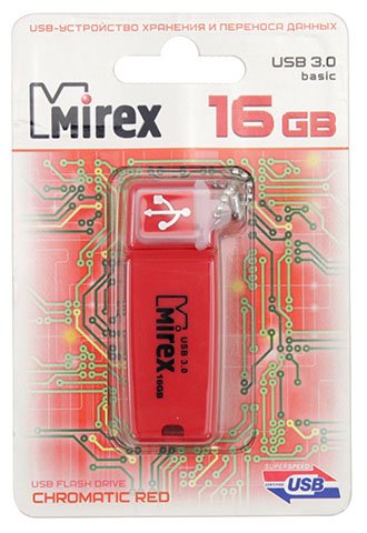 Флэш-накопитель Mirex Chromatic 3.0, 16Gb, корпус красный