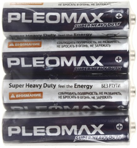 Батарейки солевые Samsung Pleomax Super Heavy Duty, AA, R6, 1.5V, 4 шт.