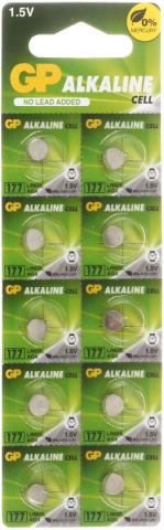 Батарейки щелочные дисковые GP Cell Alkaline LR626 (AG4, 177F), 1.5V, 10 шт.