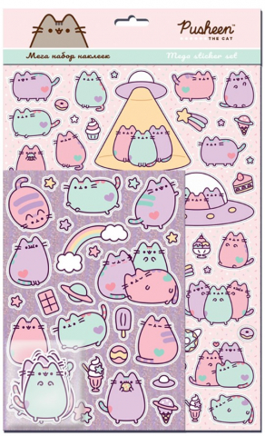 Набор наклеек Pusheen «Мега», 21*38 см