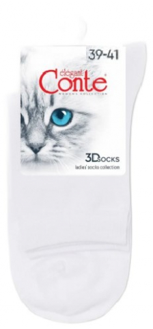 Носки женские Conte Elegant 3DSocks размер 25-27, белые (высокие)