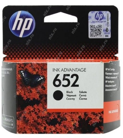 Картридж HP F6V25AE (№652), ресурс 360 страниц, черный