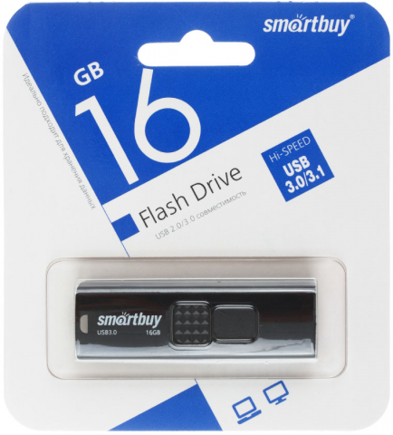 Флеш-накопитель SmartBuy Fashion 16 Gb, корпус черный