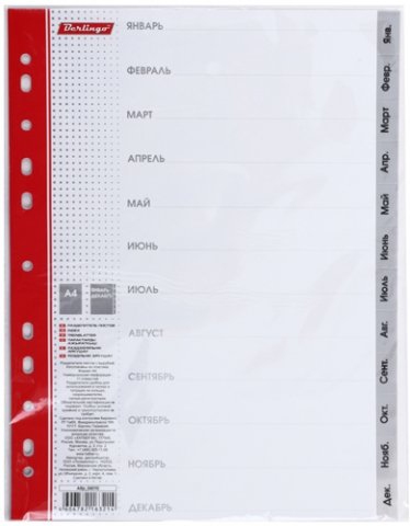 Разделитель А4 по месяцам янв-дек Index купить Иркутск