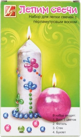 Набор для лепки свечей «Лепим свечи», воск перламутровый (5 цветов), без формочек