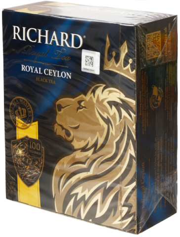 Чай Richard, 200 г, 100 пакетиков, Royal Ceylon, черный чай