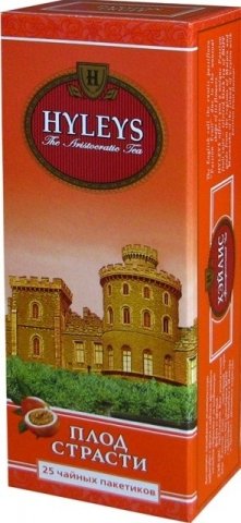 Чай Hyleys, 37,5 г, 25 пакетиков, «Плод страсти», черный чай с маракуйей