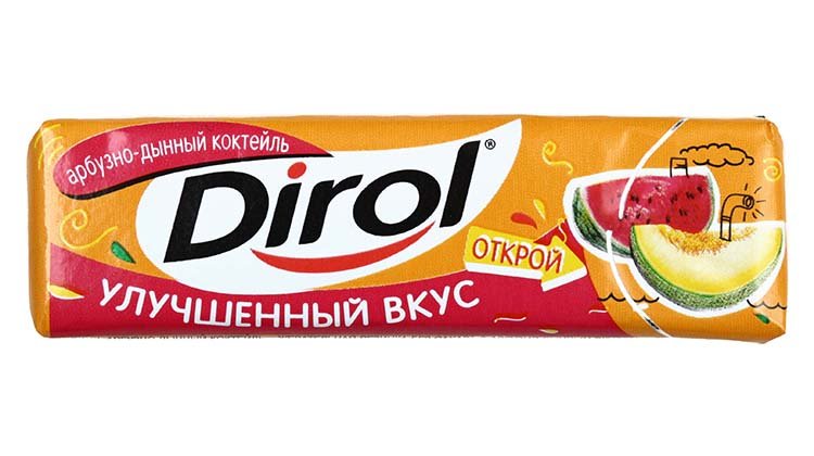 Жевательная резинка Dirol без сахара 13,6 г, «Арбузно-дынный коктейль»