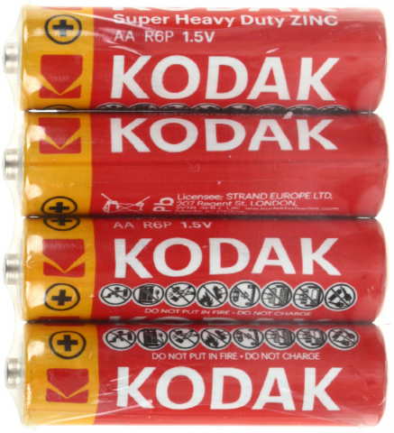 Батарейки солевые Kodak Super Heavy Duty Zinc, AА, R6P, 1.5V, 4 шт.