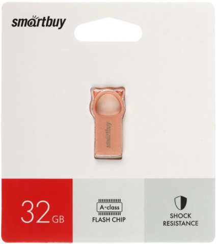 Флеш-накопитель SmartBuy Metal Kitty 32 Gb, корпус «розовый металлик»