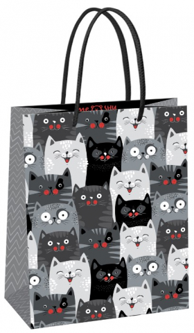 Пакет подарочный Meshu 18×23×10 см, Cat Pattern