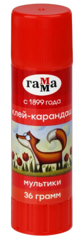 Клей-карандаш «Гамма. Мультики», 36 г, ассорти