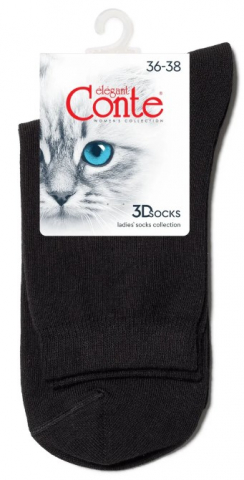 Носки женские Conte Elegant 3DSocks размер 23-25, черные (высокие)