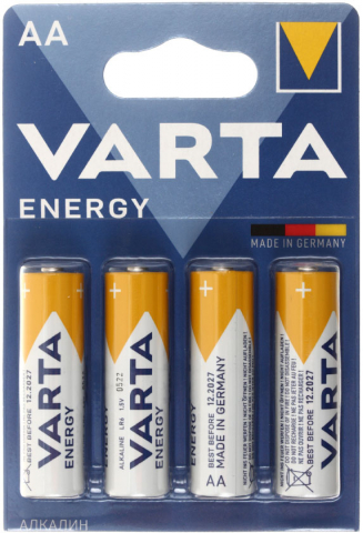 Батарейки щелочные Varta Energy, AA, LR6, 1.5V, 4 шт.