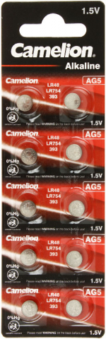 Батарейки щелочные дисковые Camelion Alkaline AG5, LR754, 1.5V, 10 шт.