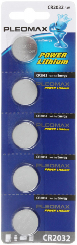 Батарейки литиевые дисковые Pleomax Power Lithium, CR2032, 3V, 5 шт.