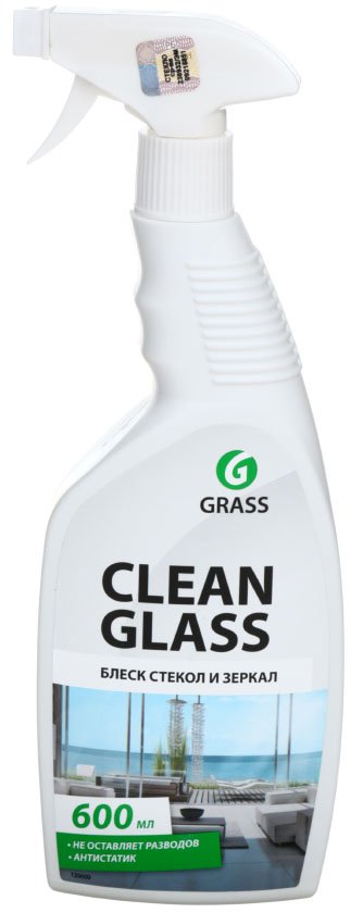 Очиститель стекол, пластика и зеркал Grass Clean Glass, 600 мл, с распылителем