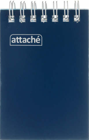 Блокнот на гребне Attache (А7) 70×100 мм, 60 л., клетка, синий