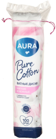 Диски ватные косметические Aura Beauty, 100 шт.